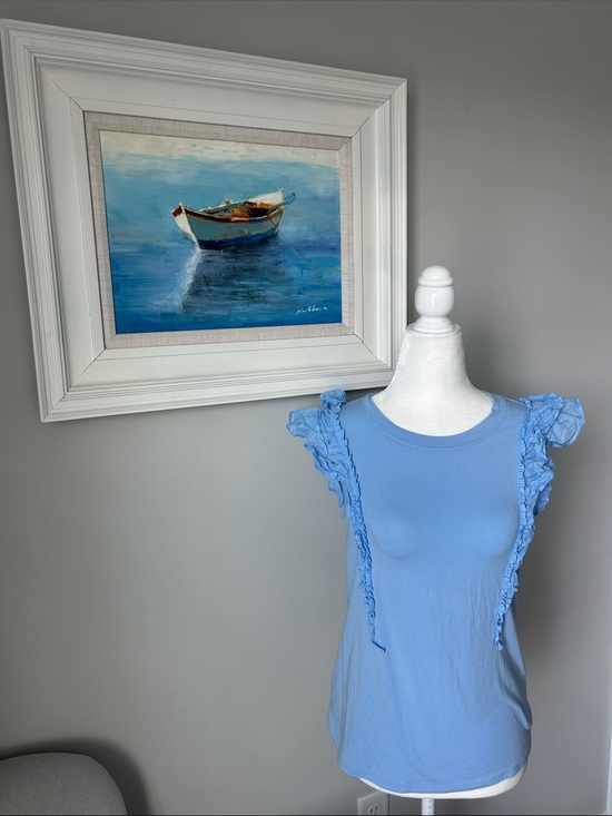 LC Lauren Conrad Tops - LC Lauren Conrad Light Blue Ruffle Sleeve Tank